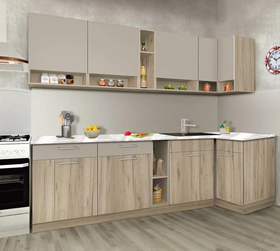 Кухонный гарнитур Modern Monro 2.6m (Grey Craft Oak/Cashmere)