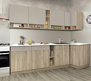 Set mobila bucatarie Modern Monro 2.6m (Grey Craft Oak/Cashmere)