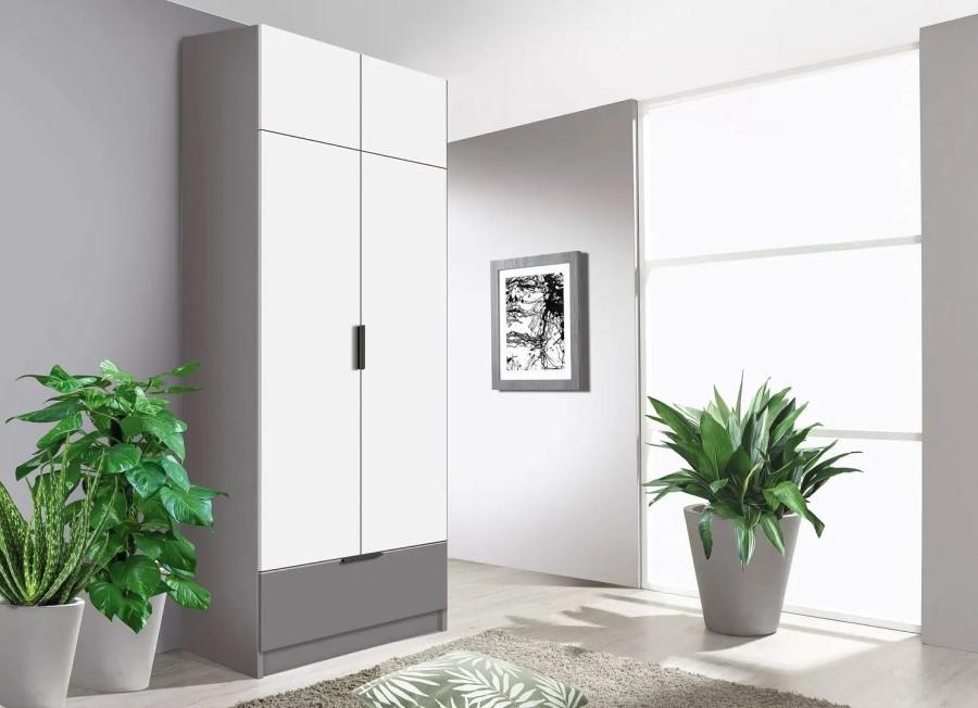Dulap Modern Komfort 90cm (Slate Gray/White)