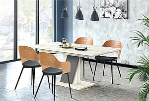 Masa din laminat Modern Slider 140/180x80x80 (Stejar Craft Alb/Gri Ardezie)