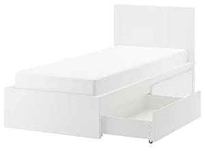 Кровать IKEA Malm/Lindbaden 2 ящика 90x200 Белый