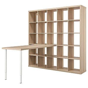 Офисный стол IKEA Kallax/Lagkapten 182x179x182 Белый/Под Беленый Дуб