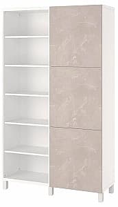 Шкаф IKEA Besta/Bergsviken с дверцами 120x42x202 Белый/Бежевый/Имитация Мрамора