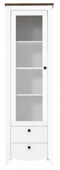 Dulap cu vitrina Yasen Karina REG1W2S Nimphea Alba/Stejar Sonoma Trufa