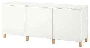 Комод IKEA Besta с дверцами/плавно-закрывающиеся направляющие/нажимные направляющие 180x42x74 Белый/Вестервикен/Улларп Белый