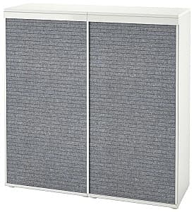 Comoda IKEA Platsa/Larkollen 120x42x123 Alb/Gri inchis