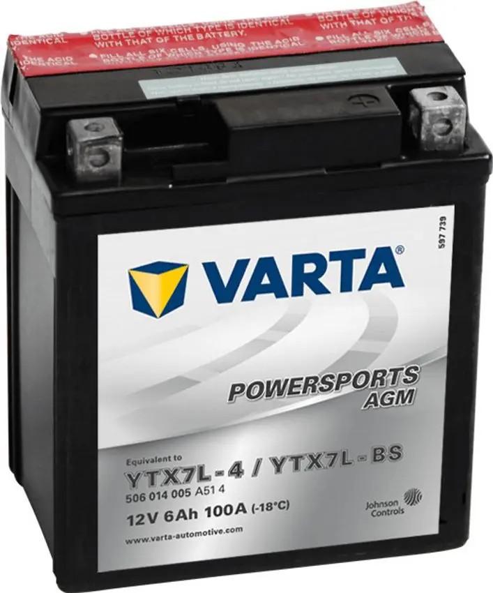 Acumulator auto Varta Powersports AGM YTX7L-BS 6Ah 100A
