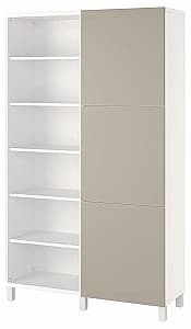 Шкаф IKEA Besta/Lappviken/Stubbarp 120x42x202 Белый/Светло-Серо-Бежевый