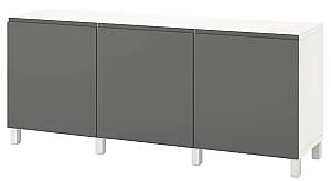 Комод IKEA Besta с дверцами 180x42x74 Белый/Вэстервикен/Стуббарп Темно-серый