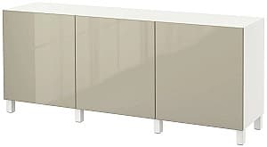 Comoda IKEA Besta/Selsviken/Stubbarp 180x42x74 Alb/Bej lucios