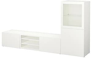 Living IKEA Besta sticla/sină sertar închidere lină/usi 240x42x129 Alb/Lappviken Alb
