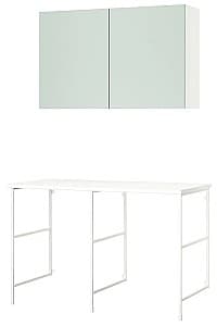 Комплект мебели для ванной IKEA Enhet/Hemtrask 139x63.5x93.5 Белый/Светло-серо-зеленый