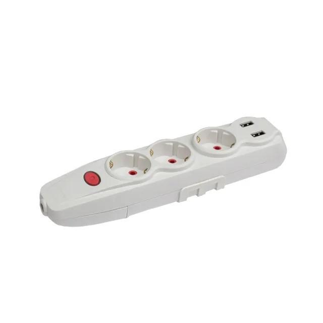 Prelungitor Elmos 3 prize + 2 USB fără cablu 16 A