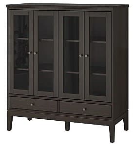 Шкаф витрина IKEA Idanas стеклянные двери 121x50x135 Темно-коричневый