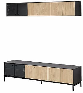 Living IKEA Boastad furnir 181x42 Negru/Stejar