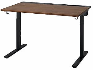 Компьютерный стол IKEA Mittzon 160x80 Ореховый шпон/Черный