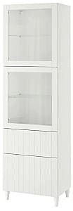 Шкаф витрина IKEA Besta стеклянные дверцы/нажимные направляющие 60x42x202 Белый/Суттервикен/Каббарп Белый