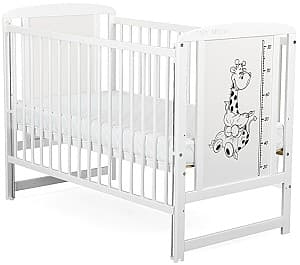 Детская кроватка BabyNeeds Timmi Girafa + опускающаяся стенка (White)