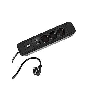 Сетевой фильтр Bachmann 3 + 2 USB A/C 2 m 16 A