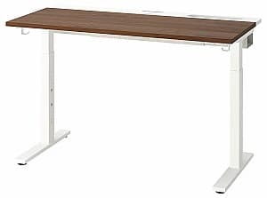 Компьютерный стол IKEA Mittzon 160x80 Ореховый шпон/Белый