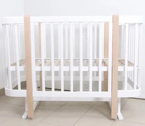 Детская кроватка Kuzea Miya White Natur на кресле-качалке