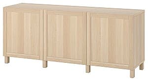Comoda IKEA Besta/Hanviken/Stubbarp 180x42x74 Aspect Stejar Antichizat