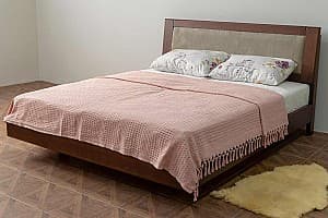 Кровать MobiCasa Atena 160x200 Орех / Magic Velvet 2209 (Бежевый)