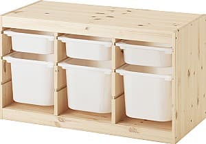 Comoda copii IKEA Trofast 6 containeri 94x44x52 Pin Vopsit Alb/Alb
