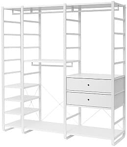 Etajera IKEA Elvarli 3 sectiuni/2 sertare/rafturi Alb