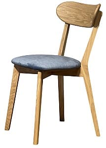 Scaun din lemn MobiCasa Isku Natural / Topaz 82 (Albastru)