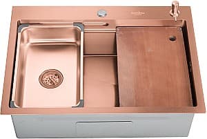 Раковина на кухню SanDonna HD7850 Двойная Золотая