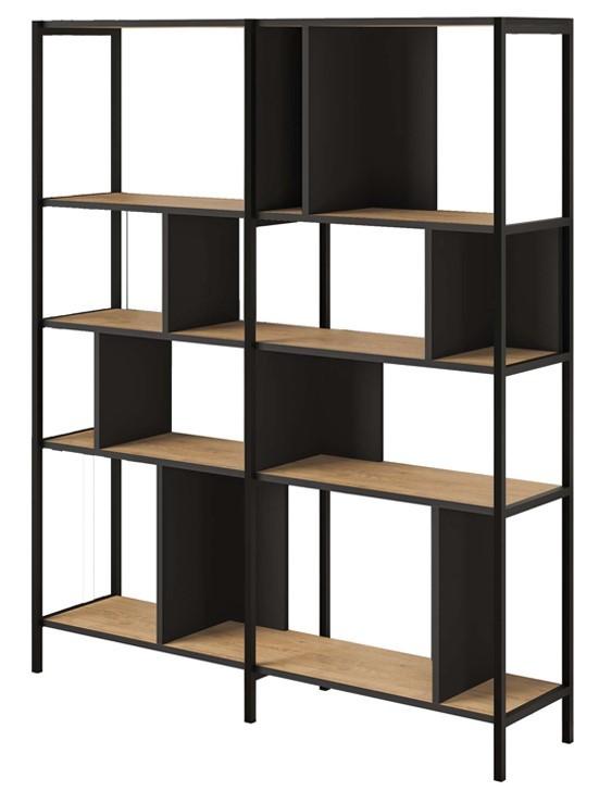 Etajera DECO Maxi Sapphire Oak (Stejar) / Silky Black (Negru)