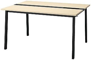 Masa de birou IKEA Mittzon 140x108x75 Furnir frasin/Negru
