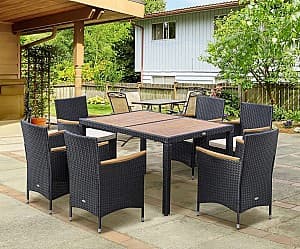 Набор садовой мебели Outsunny 861-051BK (Black/Beige)