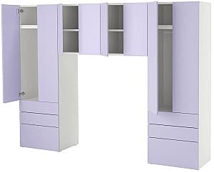 Dulap pentru copii IKEA Smastad/Platsa usi/sertare 240x42x181 Alb/Lila Deschis