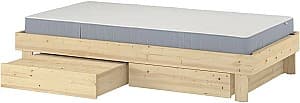 Кровать IKEA Glamberget/Vesteroy жесткий/с ящиками 90x200 Сосна/Голубой