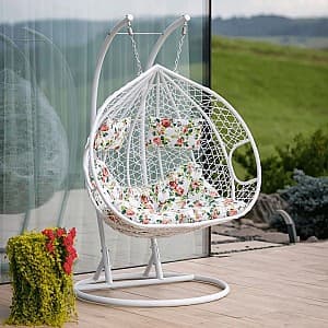 Садовые качели Tempo Kondela Dalvea 2 New (White/Flowers)