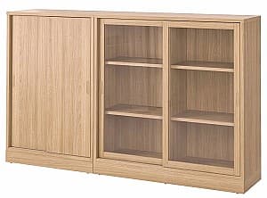 Dulap IKEA Tonstad usi glisante/sticla transparenta/furnir 202х37х120 Stejar