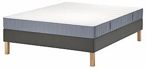 Кровать IKEA Lyngor/Valevag/Burfjord жесткий 140x200 20cm Голубой/Темно-Серый