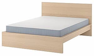 Кровать IKEA Malm/Vesteroy экстра жесткий/с матрасом 160x200 Беленый Дубовый Шпон