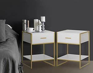 Прикроватная тумбочка HomCom 831-534 45x40x60см (White/Gold)