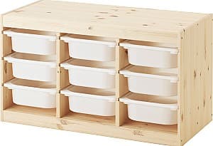 Comoda copii IKEA Trofast 9 containeri 93x44x52 Pin/Alb