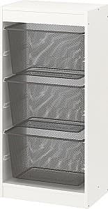 Comoda copii IKEA Trofast 3 cosuri 46x30x94 Alb/Gri Inchis