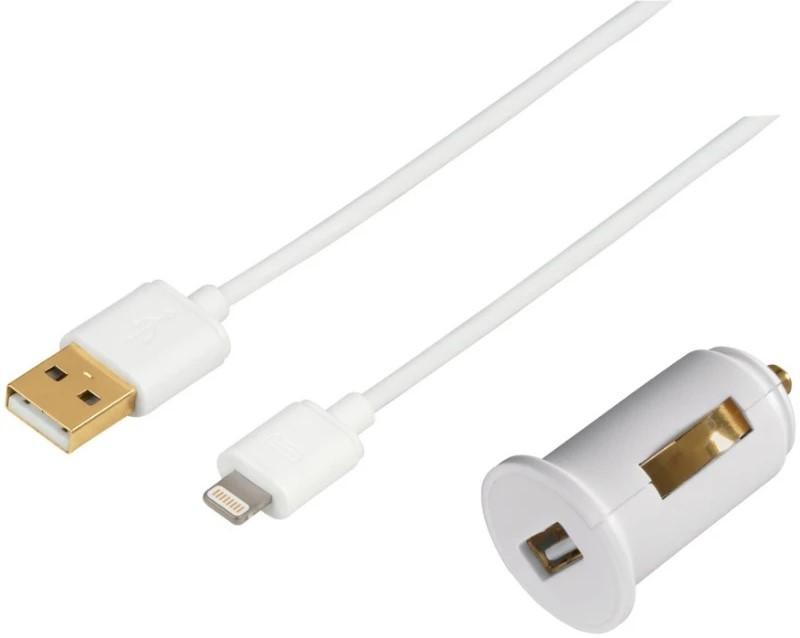 Incarcator auto Hama Piccolino 5 V/2.4 A + Lightning White (119432)
