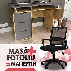 Masa de birou Yasen Smar NEW Stejar Artizan (Maro) / Grafit Gri + Fotoliu Waltz OC-833