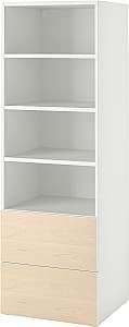 Etajera IKEA Smastad/Platsa 2 sertare 60x57x181 Alb/Mesteacan