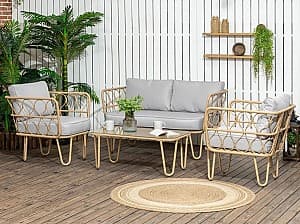 Set mobila de gradina Outsunny 860-287V00YL (Yellow/Light Grey)