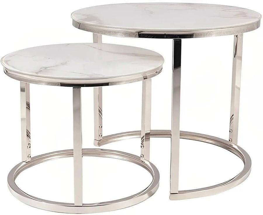 Masuta de cafea, reviste Signal Atlanta B II (White Marble/Chrome)