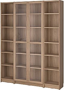 Dulap cu vitrina IKEA Billy/Oxberg 160x30x202 Aspect Stejar