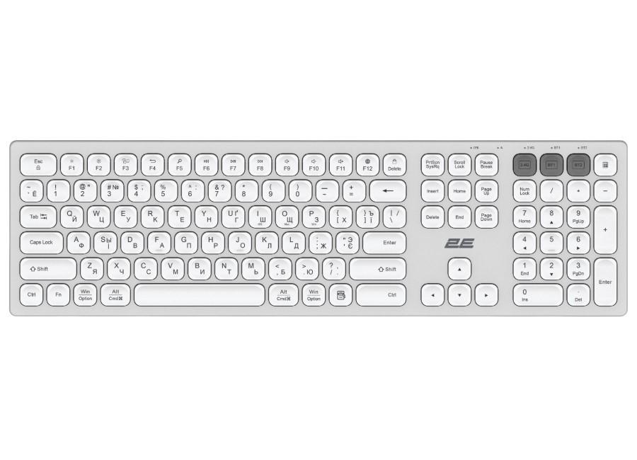 Клавиатурa 2E KS270 (Серебристый/Белый)